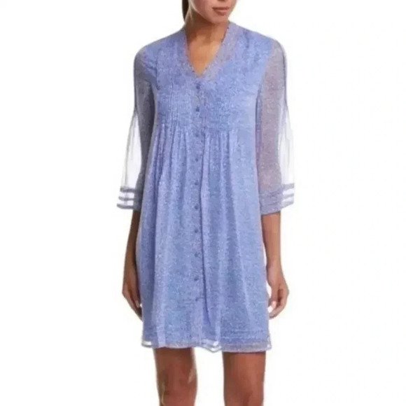 Diane Von Furstenberg Silk Layla Dress Cornflower Blue Size 2 - Picture 1 of 9